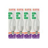 Şavk 5,5W LED Ampul, 420Lm, 3000K Sarı Işık, E14 Duylu, 4 Adet