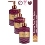 Savon De Royal Baroque Pearl Luxury Sıvı Sabun 500 ml 3 Adet | Yasemin, Sandal Ağacı, Vanilya | Vegan, Nemlendirici