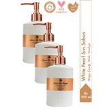 Savon De Royal White Pearl Luxury Sıvı Sabun 500 ml 3 Adet | Müge Çiçeği, Misk, Vanilya | Vegan, Nemlendirici