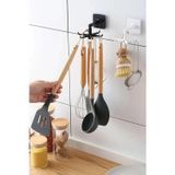 Savoryhome 1 Adet 6 Kancalı Mutfak Banyo Döner Askı Kepçe Havlu Lif Askılığı Pratik Askılık Yapışkanlı