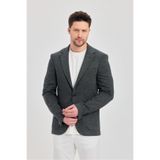 Savue Erkek Siyah Pamuk Karışımlı Esneyen Kumaş Torba Cepli Slim Fit Blazer Ceket Siyah 54