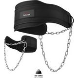 Savur Dip Belt Ağırlık Kemeri Dips Kemeri Ağırlık Kaldırma Kemeri Barfiks Chin-Up Zincirli Kemer - Standart - Siyah