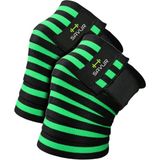 Savur Pro Knee Wraps - Diz Bandajı - Crossfit Ağırlık Dizliği 2'li - Yeşil - Standart
