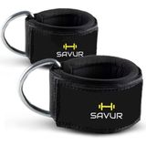 Savur Professional Ankle Strap - Ayak Bileği Kayışları, Fitness Ayak Bilekliği - Standart - Siyah