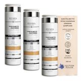 Saw Palmetto & Siyah Sarımsak & Panax Ginseng Şampuanı 3 Adet | Copper Peptidli Saç Dökülmesine Karşı Bakım 300 ml