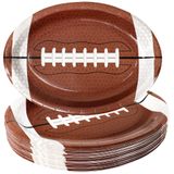 Sawowkuya 100 adet futbol parti malzemeleri futbol şekilli tek kullanımlık kağıt tabaklar futbol partisi sofra yemek tabakları futbol tema parti malzemeleri Superbowl spor oyunu doğum günü partisi