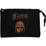Saxon Killing Ground Siyah Clutch Astarlı Cüzdan / El Çantası - 25x18cm