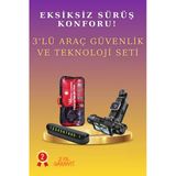 Sayarmarkt 3'Lü Tam Koruma Araç Güvenlik Sistemi - Kaza Kayıt Kamerası Ve Sesli Uyarıcı Park Sensörü Seti