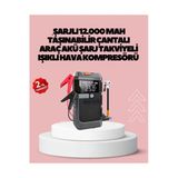 Sayarmarkt Araç İçin 4 Fonksiyonlu Akü Takviye Ve Lastik Şişirme Cihazı