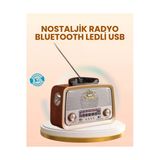 Sayarmarkt Eskitme Tasarımlı Ahşap Bluetooth Radyo LED Aydınlatmalı