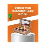 Sayarmarkt Müzikli Balerin Figürlü Takı Kutusu Piyano Desenli Dekoratif
