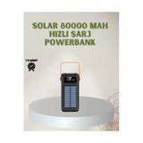Sayarmarkt Powerbank Solar Fenerli Çoklu Kablolu Taşınabilir Şarj Aleti