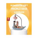 Sayarmarkt Romantik Çift Figürlü Gece Lambası Sandal Model Sevgiliye Özel Hediye