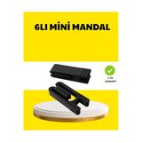Sayarmarkt Tekrar Kullanılabilir Poşet Mandalı Siyah 6’lı Set