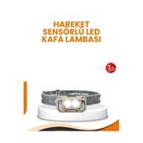 Sayarmarkt Uzun Menzilli Sensörlü Led Kafa Lambası Kamp Ve Yürüyüş