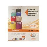 sayberk Elastik kendinden yapışkanlı (VETFLEX) bandaj 10cm x 4,5 m (10 adet) (MAVİ RENK)