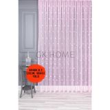 SAYDEMİR HOME Lüks Tül Perde Yıldız Desenli Çoçuk Odası Tülü SIK PİLE PEMBE RENK