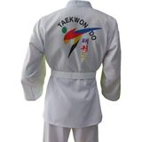 Saydo Acemi Fitilli Taekwondo Elbisesi - 1,7 - Beyaz
