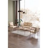 Saye Metal Bahçe Balkon Oturma Takımı 2+1+1+orta Sehpa Cappuccino Cappuccino