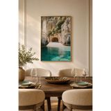 Sayetablo Flourishing - Gerçek Cama Baskı Beyaz Alüminyum Metal Çerçeveli Ikili Modern Cam Tablo, Beyaz, 40 x 60 grotto_4_tekli_6