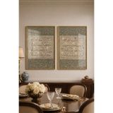 Sayetablo Nas Ve Felak Suresi - Gerçek Cama Baskı Gold Alüminyum Metal Çerçeveli Ikili Modern Cam Tablo, Gold, 50 x 70