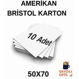 Saygılıofis Amerikan Bristol Karton 50x70 cm 5 Adet 220 gr Bir Tarafı Parlak Bir Tarafı Mat