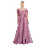SAYGIN İp Askılı Taş İşlemeli Maxi Abiye Elbise, 40, 81992025607, Lila, Kadın