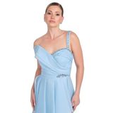 Saygın Tek Omuz Detaylı Şifon Kumaş Maxi Abiye Elbise, 81992025614