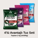 Saygın Tuz Rafine Edilmemiş Doğal Kristal Kaya Tuzu - Avantajlı Tuz Seti 500 gr x 4 adet - 2 kg