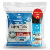 Saygın Tuz Rafine Edilmemiş Doğal Kristal Kaya Tuzu İkili Set - Paketli 500 Gr + Değirmenli 250 Gr