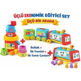 Sayıcı Kids 3’lü Bebek Gelişim Seti 1 | Ekonomik Set Eğitici Oyuncak | Neşeli Kule + Aktivite Treni + Tamir Seti