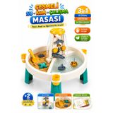 Sayıcı Kids Çeşmeli Kum Su Oyun Masası 3in1 Masaya Dönüşebilen Aktivite Masası Eğitici Duyusal Oyuncak