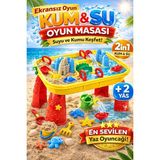 SAYICI Kids Kum ve Su Oyun Masası 2in1 Eğitici Aktivite Masası Duyusal Oyun Seti Çocuk Oyuncağı