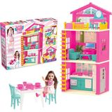 Sayıcı Kids Lola’nın 3 Katlı Oyuncak Evi – Bebek & Aksesuarli Çocuk Oyun Evi | 3+ Yaş | Evcilik Oyunu Seti