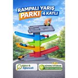 Sayıcı Kids Rampalı Yarış Parkı 4 Katlı | Çocuk Yarış Otoyolu Oyuncak Seti | Motor ve Beceri Oyunu