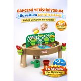 Sayıcı Kids Su Kum Çalışma Aktivite Masası 4in1 Çocuk Oyun Masası Eğitici Bahçe Oyuncak Seti