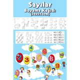 Sayılar Temalı Dev Boyama Kağıdı 2,5 Metre Rulo Boyama Kağıdı - Çocuk Eğitici Boyama