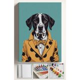 Sayılarla Boyama Çerçeveli Hobi Seti Numaralı Tuval Fırça Boya Dahil Kasnaklı 40X50 cm KÖPEK001