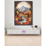 Sayılarla Boyama Hobi Seti Renkli Baskı 50x65 cm: Görkemli Dağ