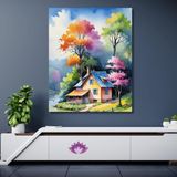 Sayılarla Boyama Hobi Seti Renkli Baskı 60x75 cm: Bardaktaki Gül