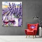 Sayılarla Boyama Hobi Seti Renkli Baskı 60x75 cm: Lavanta Bahçe Keyfi