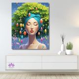 Sayılarla Boyama Hobi Seti Renkli Baskılı 60x75 cm: Yapraklı Güzel