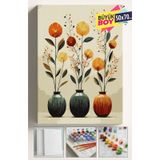 Sayılarla Boyama Seti Numaralı Tuval Fırça Boya Dahil Kasnaklı Set 50X70 cm -3lü Vazo