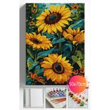 Sayılarla Boyama Seti Numaralı Tuval Fırça Boya Dahil Kasnaklı Set 50X70 cm - Ay ÇİÇEĞİ1903