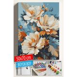 Sayılarla Boyama Seti Numaralı Tuval Fırça Boya Dahil Kasnaklı Set 50X70 cm - ÇİÇEK002