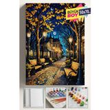 Sayılarla Boyama Seti Numaralı Tuval Fırça Boya Dahil Kasnaklı Set 50X70 cm - Işıklı Yol