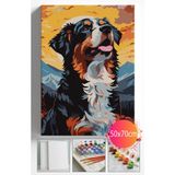 Sayılarla Boyama Seti Numaralı Tuval Fırça Boya Dahil Kasnaklı Set 50X70 cm - KÖPEK002