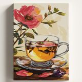 Sayılarla Boyama Tuval Hobi Seti ADA ÇAYI Temalı Fırça ve Boya Dahil Set (Çıtalı) 40x50 CM Kendin Yap Sayılarla Tuval Boya Kiti (KASNAKLI)
