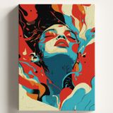 Sayılarla Boyama Tuval Hobi Seti BOHEM KADIN Temalı Fırça ve Boya Dahil Set (Çıtalı) 50X70 CM Kendin Yap Sayılarla Tuval Boya Kiti (KASNAKLI)