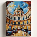 Sayılarla Boyama Tuval Hobi Seti ÇİÇEK PASAJI Temalı Fırça ve Boya Dahil Set (Çıtalı) 40x50 CM Kendin Yap Sayılarla Tuval Boya Kiti (KASNAKLI)